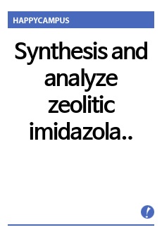 Synthesis and analyze zeolitic imidazolate framework 실험보고서