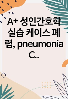 A+ 성인간호학실습 케이스 폐렴, pneumonia CASE STUDY