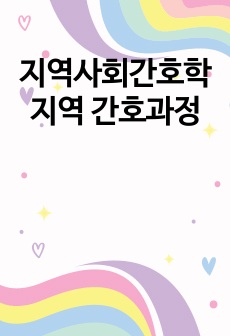 지역사회간호학 지역 간호과정