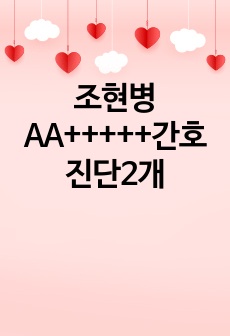 조현병 AA+++++간호진단2개