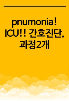 pnumonia! ICU!! 간호진단,과정2개