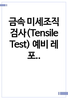 중앙대학교 고체재료실험 금속 미세조직 검사(Tensile Test) 예비 레포트