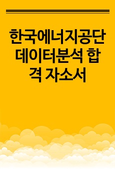 2022 하반기 한국에너지공단 데이터분석 합격 자소서