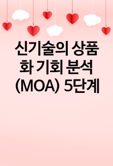 신기술의 상품화 기회 분석(MOA) 5단계