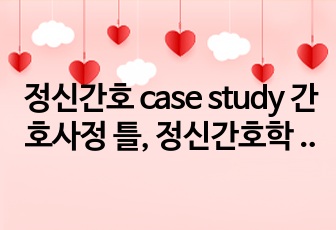 정신간호 case study 간호사정 틀, 정신간호학 정신간호 실습 간호사정 틀