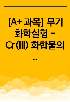 [A+ 과목] 무기화학실험 - Cr(III) 화합물의 결정장 갈라짐 에너지 결정, Determination of Delta o in Cr(III) complexes