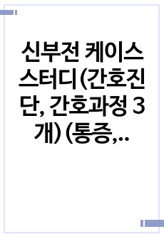 신부전 케이스 스터디(간호진단, 간호과정 3개)(통증, 감염위험성, 출혈위험성)