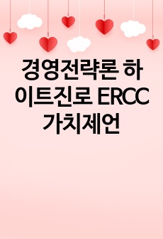 경영전략론 하이트진로 ERCC 가치제언