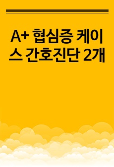 A+ 협심증 케이스 간호진단 2개