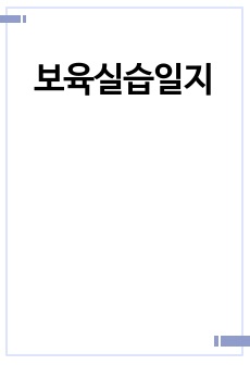 보육실습일지