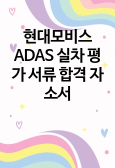 현대모비스 ADAS 실차 평가 서류 합격 자소서