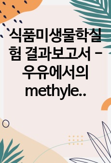 식품미생물학실험 결과보고서 - 우유에서의 methylene blue 환원효소 시험법