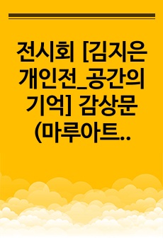 전시회 [김지은 개인전_공간의 기억] 감상문 (마루아트센터)