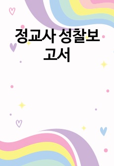 정교사 성찰보고서