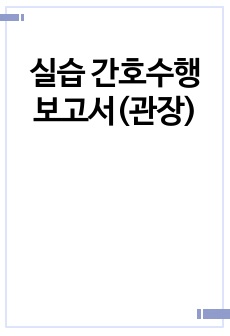 실습 간호수행보고서(관장)