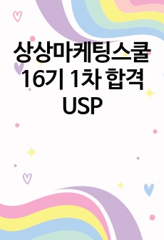 상상마케팅스쿨 16기 1차 합격 USP