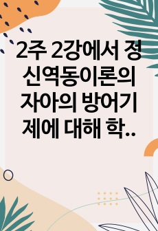 2주 2강에서 정신역동이론의 자아의 방어기제에 대해 학습하였습니다. 방어기제의 유형에는 합리화, 억압, 전치 등 매우 다양한 유형들이 있는데, 자신이 자주 사용하는 방어기제는 무엇인지 실례를 최소 3개 이상 들어보고..