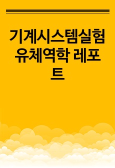 기계시스템실험 유체역학 레포트