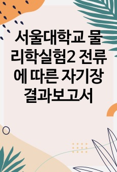 서울대학교 물리학실험2  전류에 따른 자기장 결과보고서