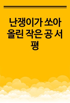 난쟁이가 쏘아올린 작은 공 서평