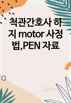 척관간호사 하지 motor 사정법,PEN 자료