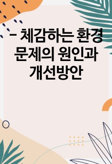 - 체감하는 환경문제의 원인과 개선방안