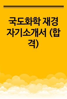 국도화학 재경 자기소개서 (합격)