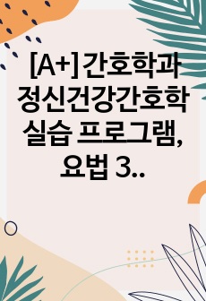 [A+]간호학과 정신건강간호학 실습 프로그램, 요법 3개 포함