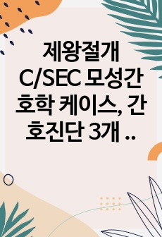 제왕절개 C/SEC 모성간호학 케이스, 간호진단 3개 및 간호과정 7개/8개/6개