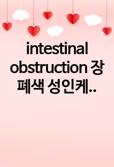 intestinal obstruction 장폐색 성인케이스, 간호진단 2개 및 간호과정 6개/7개