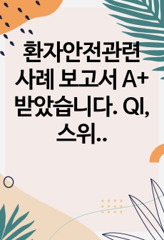 환자안전관련 사례 보고서 A+ 받았습니다. QI, 스위스 치즈모형