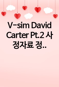 V-sim David Carter Pt.2 사정자료 정리 및 간호과정 2가지 - 불안, 타인에 대한 폭력의 위험