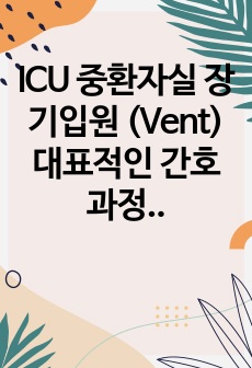 ICU 중환자실 장기입원 (Vent) 대표적인 간호과정 2가지 - 비효과적 호흡양상, 감염의 위험