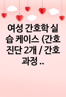 여성 간호학 실습 케이스 (간호진단 2개 / 간호과정 2개)