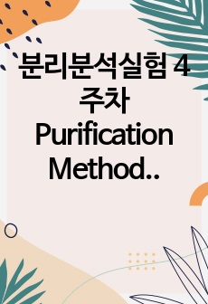 분리분석실험 4주차 Purification Method by Recrystallization 결과보고서