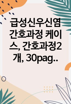 급성신우신염 간호과정 케이스, 간호과정2개, 30page