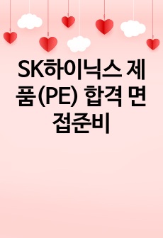 SK하이닉스 제품(PE) 합격 면접준비