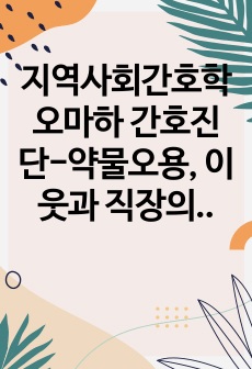 지역사회간호학 오마하 간호진단-약물오용, 이웃과 직장의 안전, 영양/ BPRS 우선순위/ 영양관련 간호계획, 수행계획, 평가계획, 평가