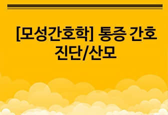 [모성간호학] 통증 간호진단/산모