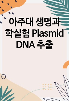 아주대 생명과학실험 Plasmid DNA 추출