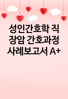 성인간호학 직장암 간호과정 사례보고서 A+