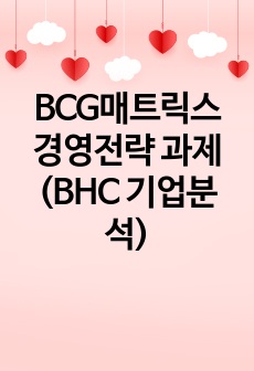 BCG매트릭스 경영전략 과제 (BHC 기업분석)