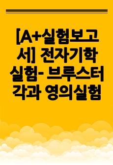 [A+실험보고서] 전자기학 실험- 브루스터각과 영의실험