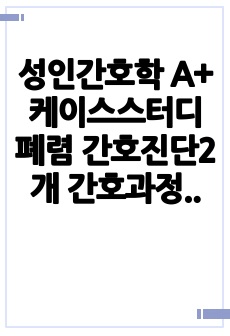 성인간호학 A+ 케이스스터디 폐렴 간호진단2개 간호과정1개