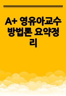 A+ 영유아교수방법론 요약정리