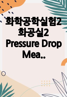 화학공학실험2 화공실2 Pressure Drop Measurement by Pipe Accessory 결과레포트