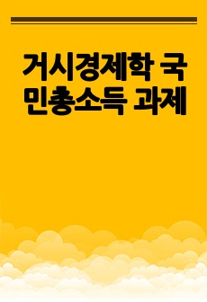 거시경제학 국민총소득 과제