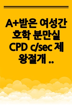 A+받은 여성간호학 분만실 CPD c/sec 제왕절개 문헌고찰+케이스스터디