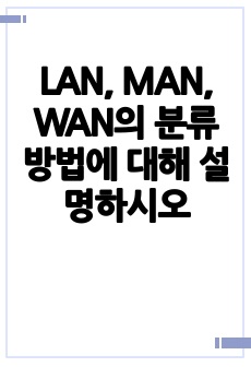 LAN, MAN, WAN의 분류 방법에 대해 설명하시오