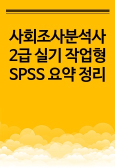 사회조사분석사 2급 실기 작업형 SPSS 요약 정리